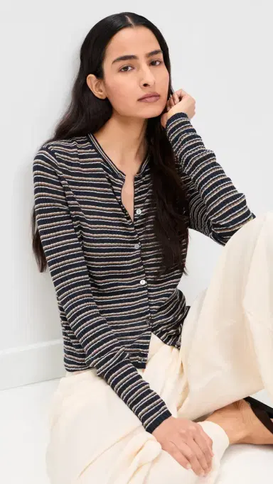 Theory Cropped Cardigan Nocturne Blue Multi | Thumbnail 2 Theory Cropped Cardigan Nocturne Blue Multi | Thumbnail 2