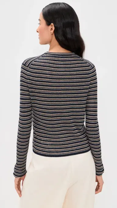 Theory Cropped Cardigan Nocturne Blue Multi | Thumbnail 4 Theory Cropped Cardigan Nocturne Blue Multi | Thumbnail 4