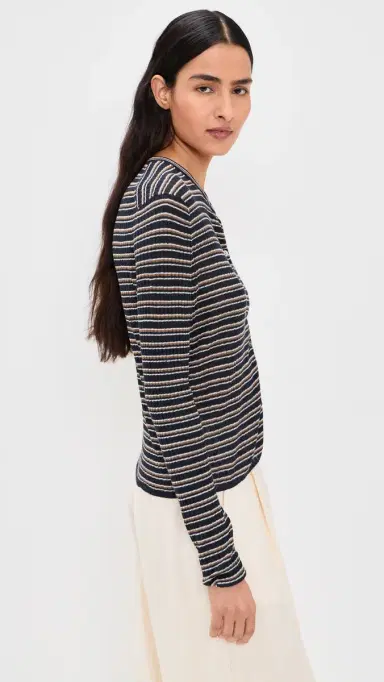 Theory Cropped Cardigan Nocturne Blue Multi | Thumbnail 5 Theory Cropped Cardigan Nocturne Blue Multi | Thumbnail 5