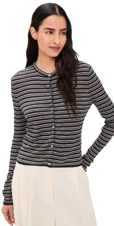 Theory Cropped Cardigan Nocturne Blue Multi | Thumbnail 1 Theory Cropped Cardigan Nocturne Blue Multi | Thumbnail 1