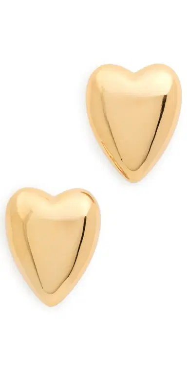 By Adina Eden Solid Puffy Heart Stud Earrings | Thumbnail 1