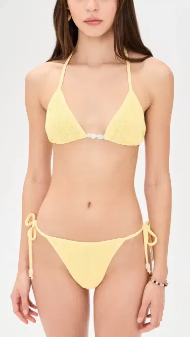 Hunza G Gina Beaded Bikini Set Butter One Size | Thumbnail 2