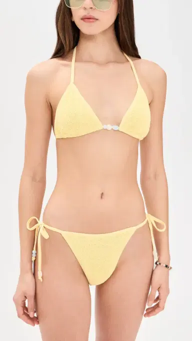 Hunza G Gina Beaded Bikini Set Butter One Size | Thumbnail 5