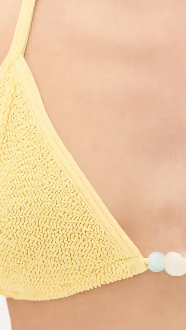 Hunza G Gina Beaded Bikini Set Butter One Size | Thumbnail 6