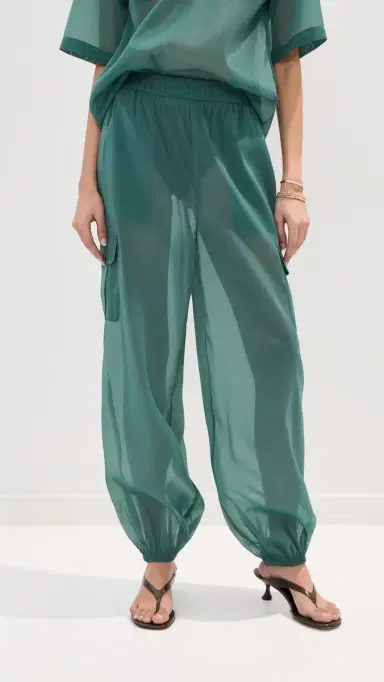 LE BOP Organza Cargo Pocket Pants Jasper Green S | Thumbnail 2