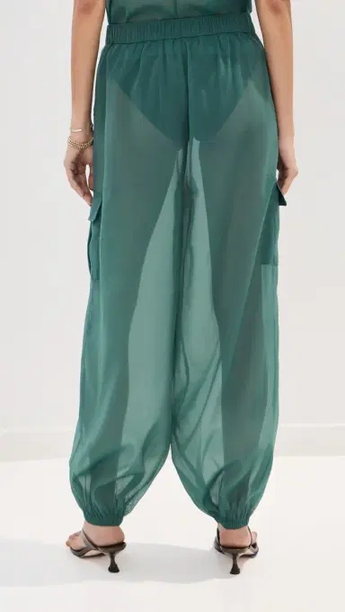 LE BOP Organza Cargo Pocket Pants Jasper Green S | Thumbnail 3
