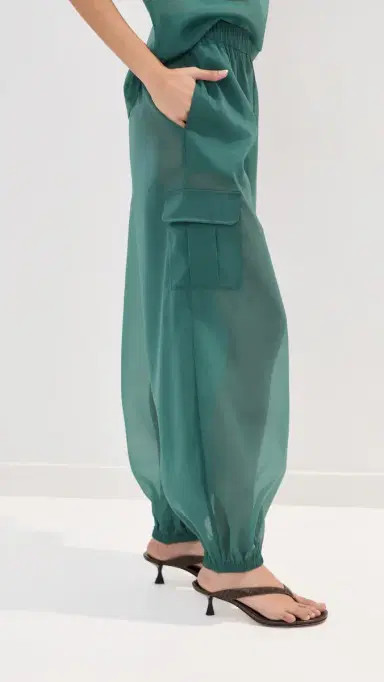 LE BOP Organza Cargo Pocket Pants Jasper Green S | Thumbnail 4