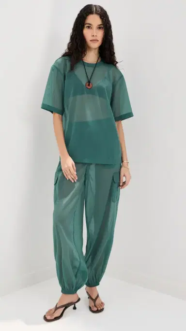 LE BOP Organza Cargo Pocket Pants Jasper Green S | Thumbnail 5