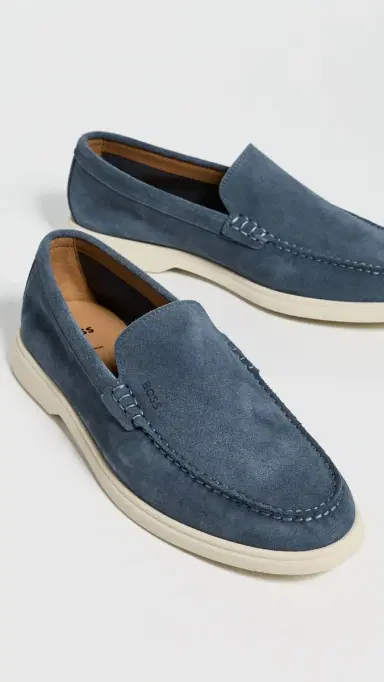 BOSS Sienne Suede Loafers Light Blue | Thumbnail 4