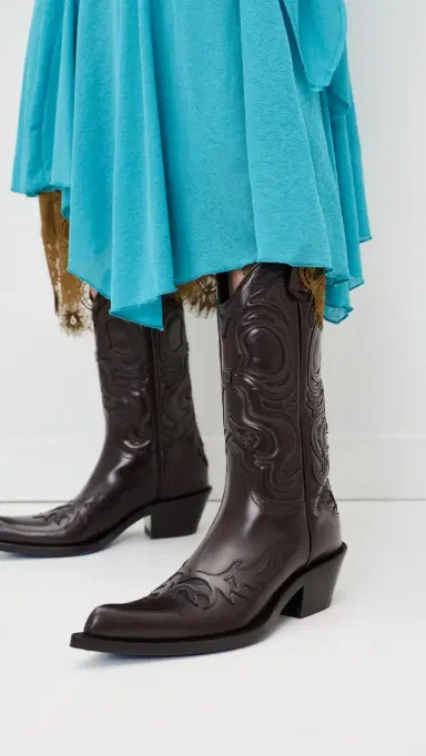 Acne Studios Pointy Leather Cowboy Boots | Thumbnail 3