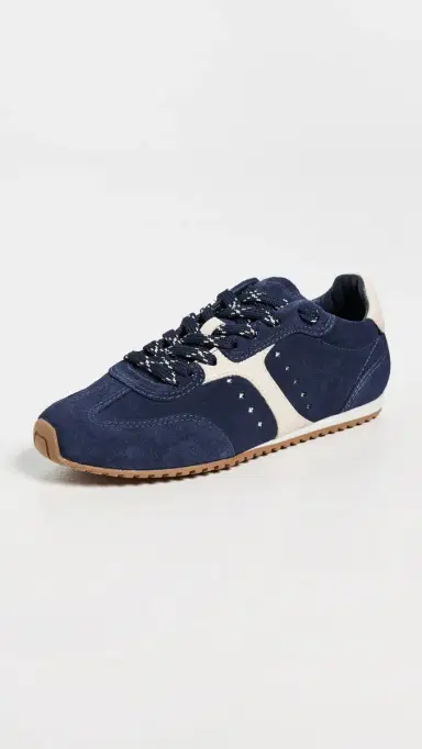 Larroudé Stella Sneakers Navy Suede/ Leather | Thumbnail 2 Larroudé Stella Sneakers Navy Suede/ Leather | Thumbnail 2