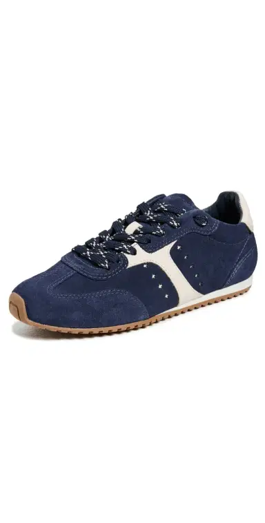 Larroudé Stella Sneakers Navy Suede/ Leather | Thumbnail 1 Larroudé Stella Sneakers Navy Suede/ Leather | Thumbnail 1