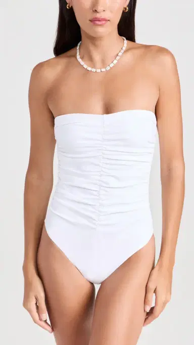 Karla Colletto Basics Bandeau One Piece White | Thumbnail 2