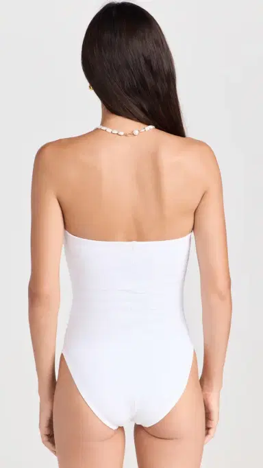 Karla Colletto Basics Bandeau One Piece White | Thumbnail 3