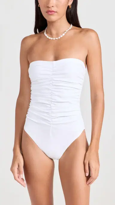 Karla Colletto Basics Bandeau One Piece White | Thumbnail 5