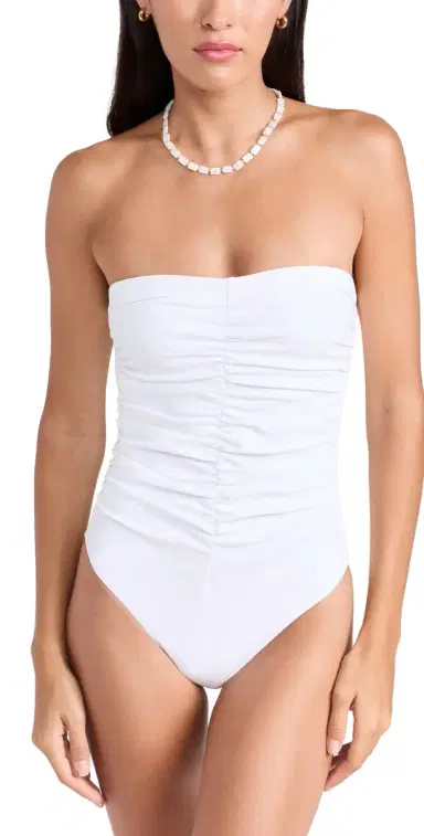 Karla Colletto Basics Bandeau One Piece White | Thumbnail 1