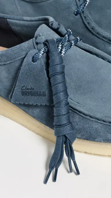Clarks Suede Wallabee Shoes Denim Blue Suede | Thumbnail 5