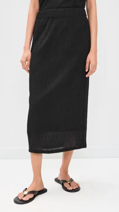 Vince Shadow Grid Midi Skirt Black | Thumbnail 2