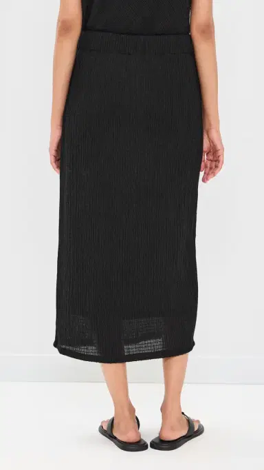 Vince Shadow Grid Midi Skirt Black | Thumbnail 3