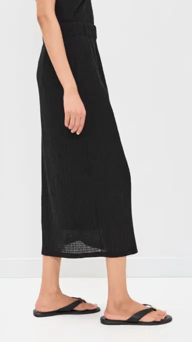 Vince Shadow Grid Midi Skirt Black | Thumbnail 4