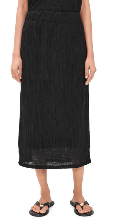 Vince Shadow Grid Midi Skirt Black | Thumbnail 1