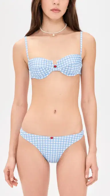 Bananhot Jussy Bikini Bottoms ight Blue Gingham | Thumbnail 4