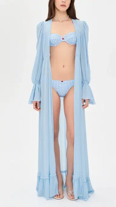 Bananhot Jussy Bikini Bottoms ight Blue Gingham | Thumbnail 5