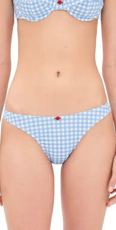 Bananhot Jussy Bikini Bottoms ight Blue Gingham | Thumbnail 1