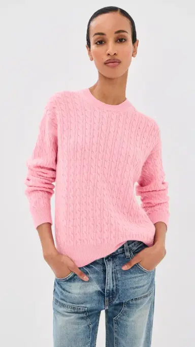 Daughter & Wool Cable Knit Pullover Pale | Thumbnail 2