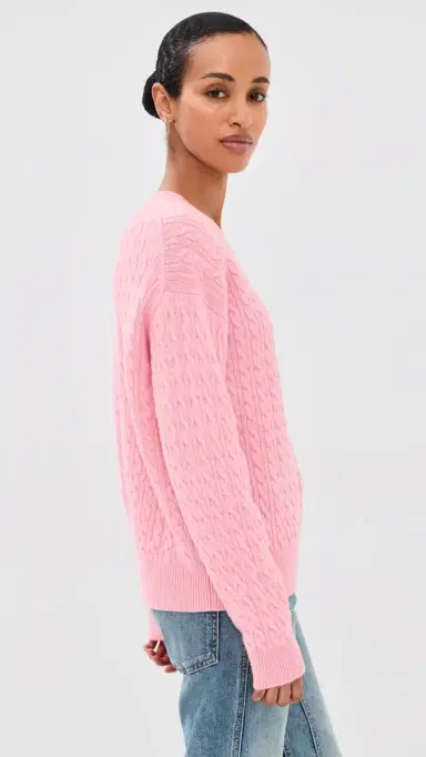 Daughter & Wool Cable Knit Pullover Pale | Thumbnail 4