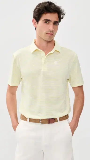 Quiet Golf Randoplh Striped Polo Yellow L | Thumbnail 2