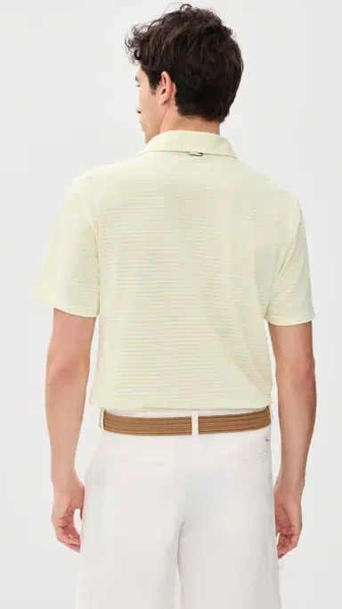 Quiet Golf Randoplh Striped Polo Yellow L | Thumbnail 3