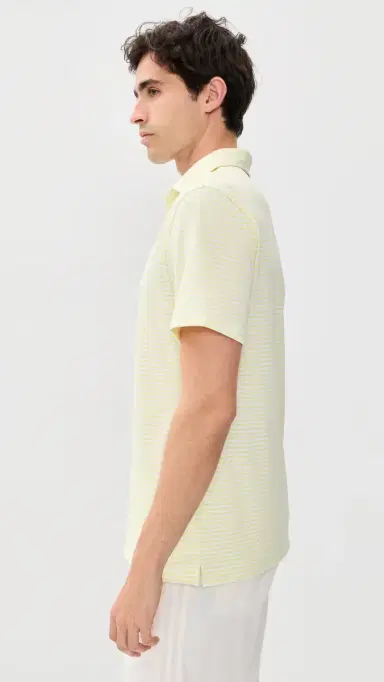 Quiet Golf Randoplh Striped Polo Yellow L | Thumbnail 4
