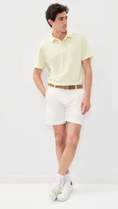 Quiet Golf Randoplh Striped Polo Yellow L | Thumbnail 5