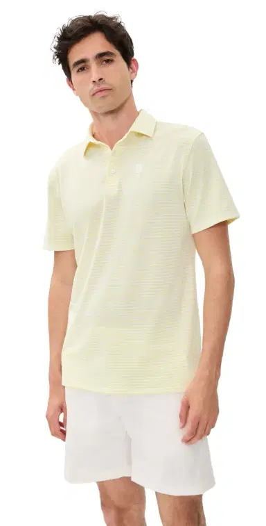 Quiet Golf Randoplh Striped Polo Yellow L | Thumbnail 1