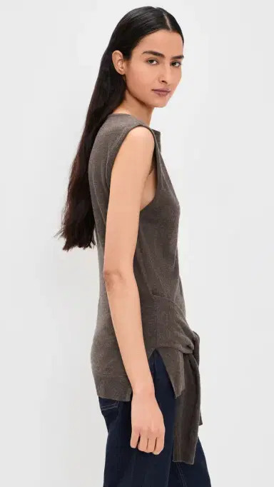 St. Agni Fine Merino Tie Waist Top Mulch S | Thumbnail 4 St. Agni Fine Merino Tie Waist Top Mulch S | Thumbnail 4
