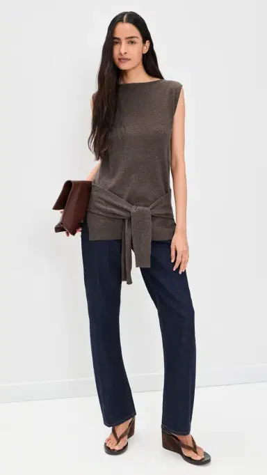St. Agni Fine Merino Tie Waist Top Mulch S | Thumbnail 5 St. Agni Fine Merino Tie Waist Top Mulch S | Thumbnail 5