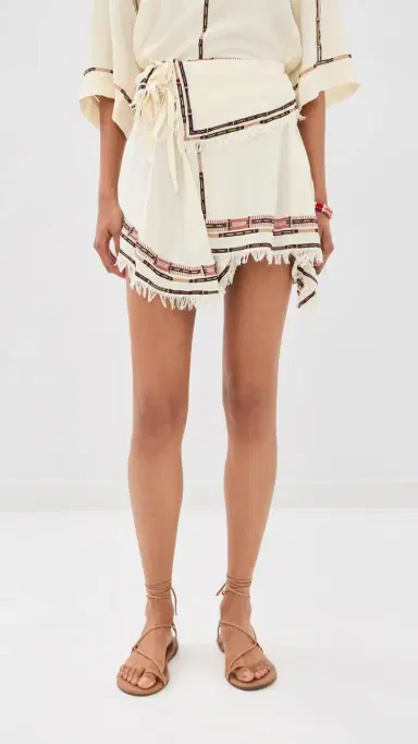 Isabel Marant Feriel Silk Mini Skirt Ecru | Thumbnail 2