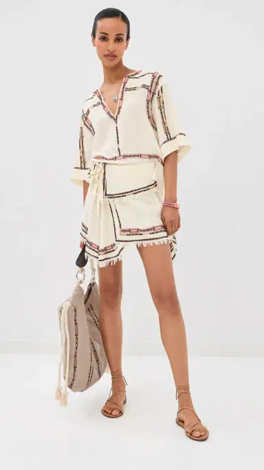 Isabel Marant Feriel Silk Mini Skirt Ecru | Thumbnail 5