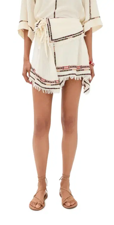 Isabel Marant Feriel Silk Mini Skirt Ecru | Thumbnail 1