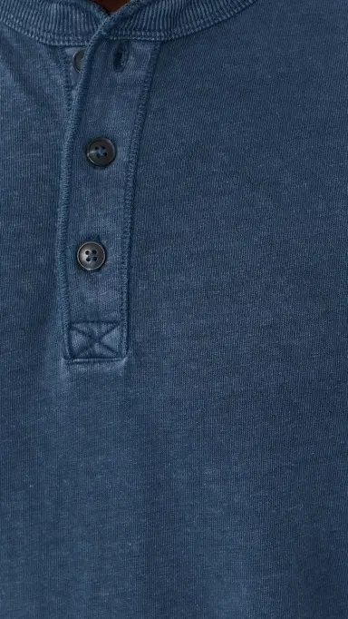 Marine Layer Hemp Cotton Henley Vintage Indigo S | Thumbnail 6