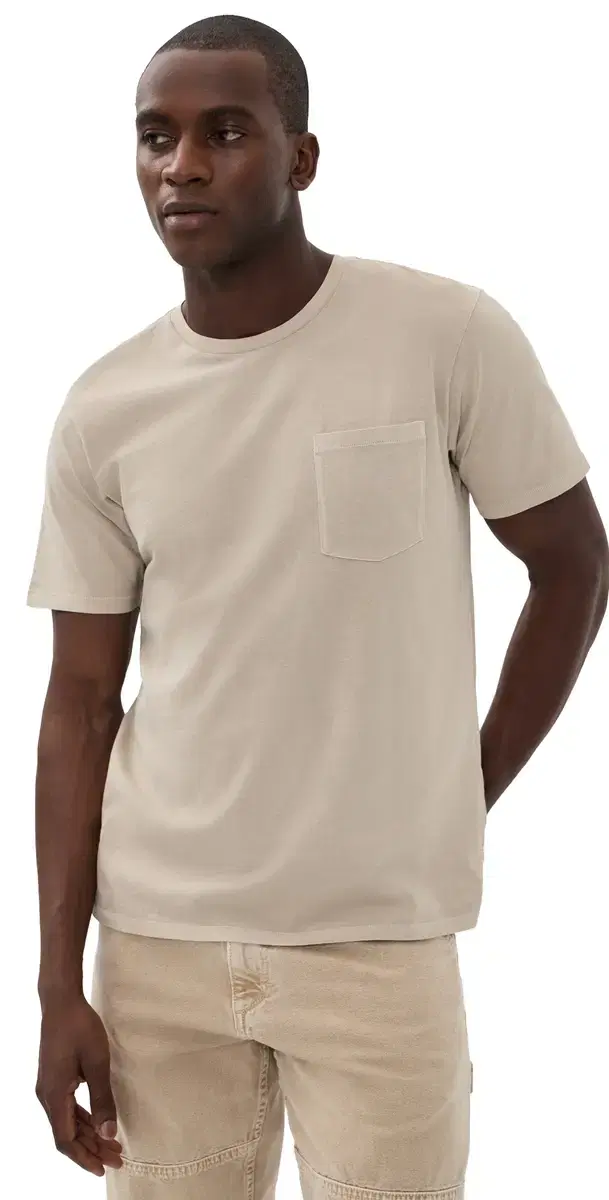 rag & bone Garment Dye Classic Pocket Tee Taupe