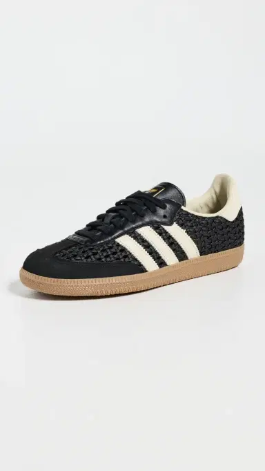 Adidas Samba OG Woven Sneakers Black/Cream White/Gold Met 9 | Thumbnail 2 Adidas Samba OG Woven Sneakers Black/Cream White/Gold Met 9 | Thumbnail 2