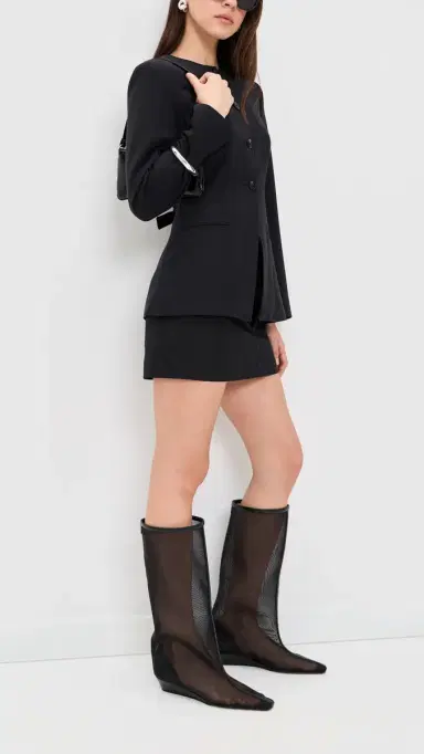 Courrèges Melting Wedged Mesh Boots Black | Thumbnail 3