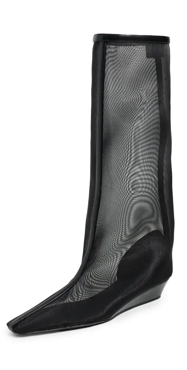 Melting Wedged Mesh Boots Black