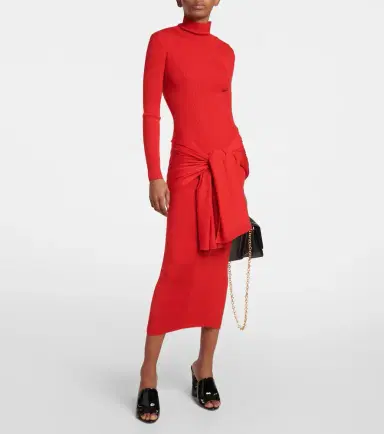 Alaïa Alaïa Cashmere and silk midi dress | Thumbnail 7