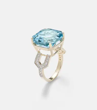 Mateo 14kt gold ring with topaz and diamonds | Thumbnail 2