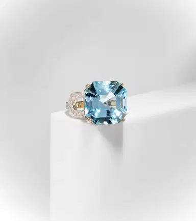 Mateo 14kt gold ring with topaz and diamonds | Thumbnail 3