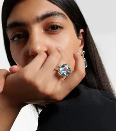 Mateo 14kt gold ring with topaz and diamonds | Thumbnail 4