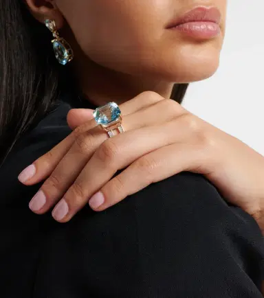 Mateo 14kt gold ring with topaz and diamonds | Thumbnail 5